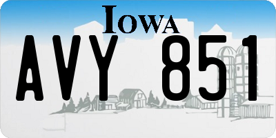 IA license plate AVY851