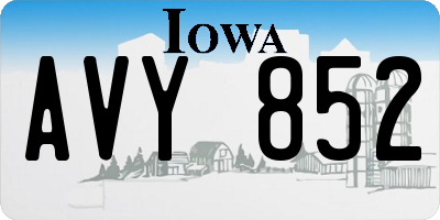 IA license plate AVY852