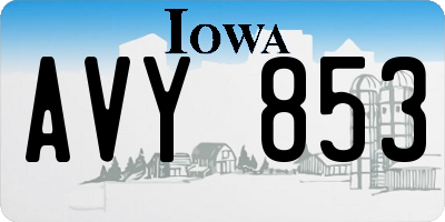 IA license plate AVY853