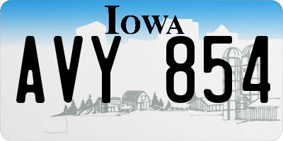 IA license plate AVY854