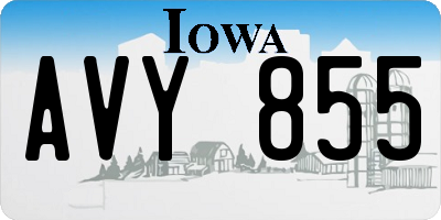 IA license plate AVY855