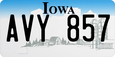 IA license plate AVY857