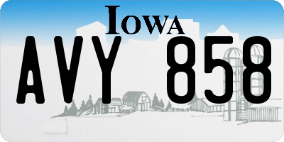 IA license plate AVY858