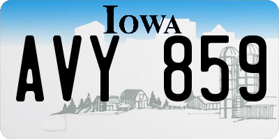 IA license plate AVY859