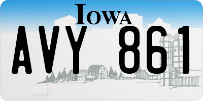 IA license plate AVY861