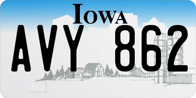 IA license plate AVY862