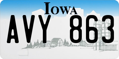 IA license plate AVY863