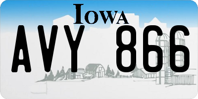 IA license plate AVY866