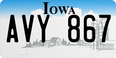 IA license plate AVY867