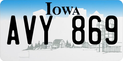 IA license plate AVY869
