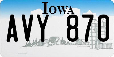 IA license plate AVY870