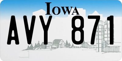 IA license plate AVY871