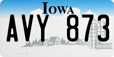 IA license plate AVY873