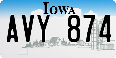 IA license plate AVY874