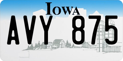 IA license plate AVY875