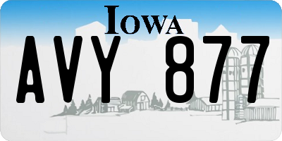 IA license plate AVY877