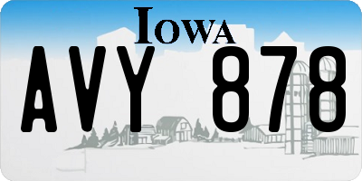 IA license plate AVY878
