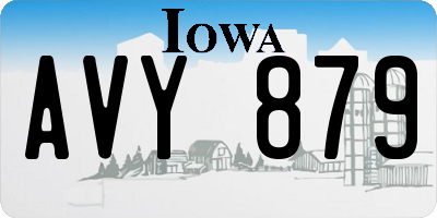 IA license plate AVY879