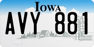 IA license plate AVY881
