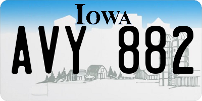 IA license plate AVY882