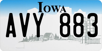 IA license plate AVY883