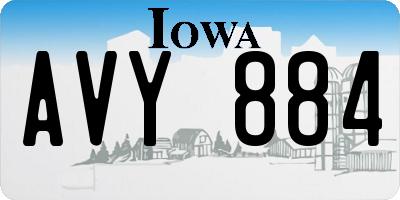 IA license plate AVY884