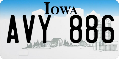 IA license plate AVY886