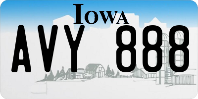 IA license plate AVY888