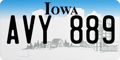 IA license plate AVY889
