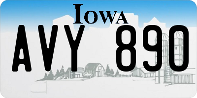 IA license plate AVY890