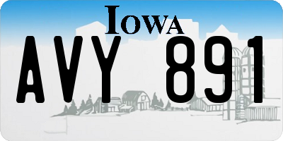 IA license plate AVY891