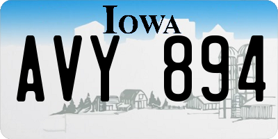 IA license plate AVY894