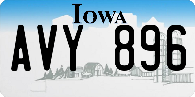 IA license plate AVY896