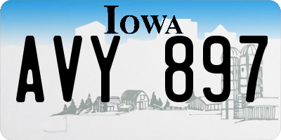 IA license plate AVY897