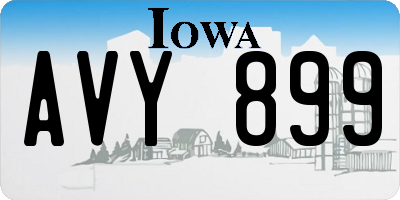 IA license plate AVY899