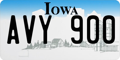 IA license plate AVY900