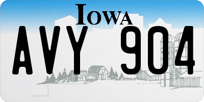 IA license plate AVY904