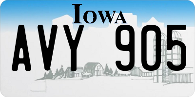 IA license plate AVY905
