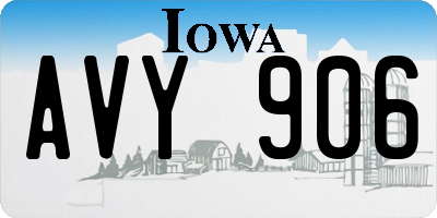 IA license plate AVY906