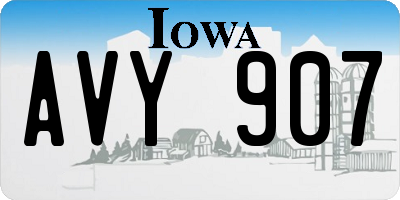 IA license plate AVY907