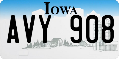 IA license plate AVY908