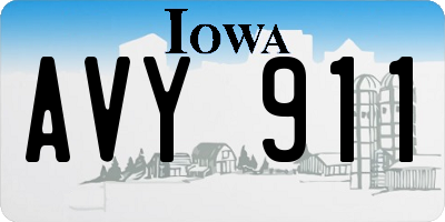 IA license plate AVY911