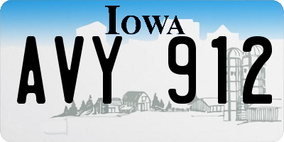 IA license plate AVY912