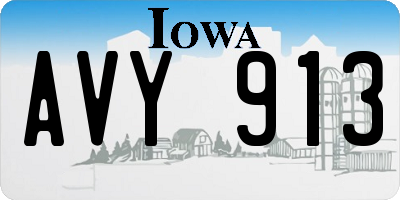 IA license plate AVY913