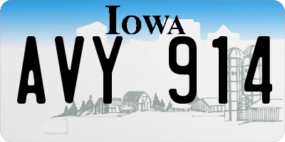 IA license plate AVY914
