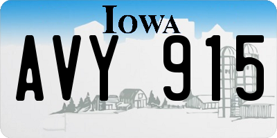 IA license plate AVY915