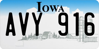 IA license plate AVY916