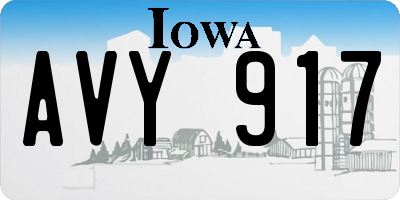 IA license plate AVY917