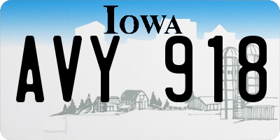 IA license plate AVY918
