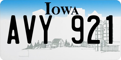 IA license plate AVY921